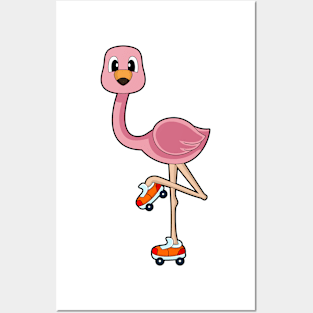 Flamingo Inline skating Roller skates Posters and Art